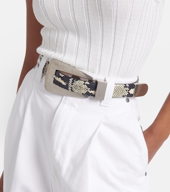 Lucca snake-effect leather belt | Khaite