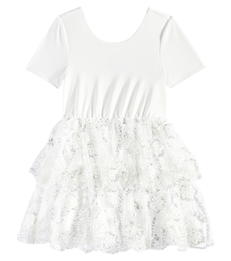 Kleid aus Jersey und Tüll mit Pailletten | Self-Portrait Kids