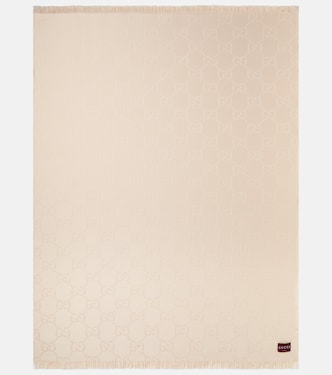 GG wool and silk jacquard blanket | Gucci