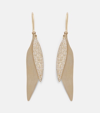 Orecchini Falling Leaves in oro 18kt con diamanti | Ileana Makri
