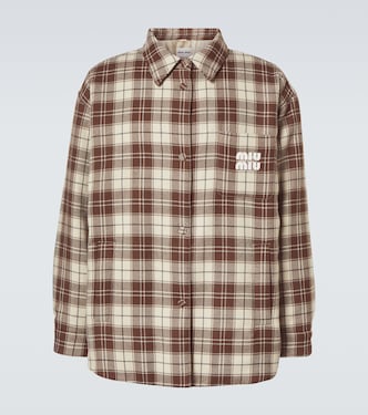 Checked virgin wool jacket | Miu Miu