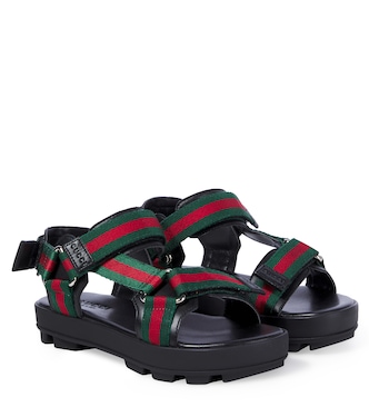 Leather-trimmed sandals | Gucci Kids