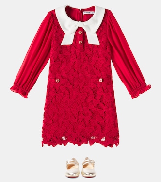 Abito in pizzo con fiocco | Self-Portrait Kids
