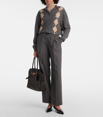 Virgin wool straight pants | Miu Miu