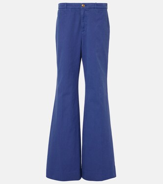 Mid-rise cotton canvas flared pants | Chloé