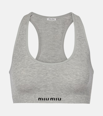 Top bralette in misto cotone | Miu Miu