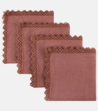 Set of 4 macramé linen napkins | Once Milano