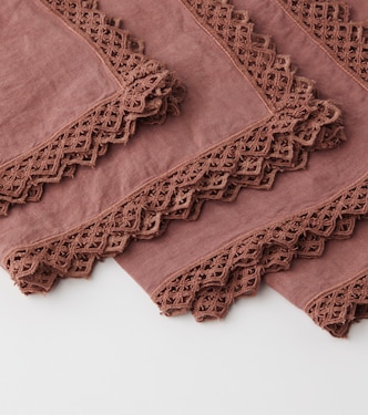 Set of 4 macramé linen napkins | Once Milano
