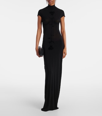 Velvet jersey maxi dress | Jean Paul Gaultier