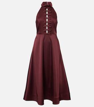 Abito midi Merlot in raso | Rebecca Vallance