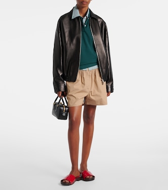 Giacca in pelle con logo | Miu Miu