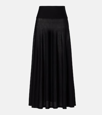 Flared virgin wool maxi skirt | Alaïa