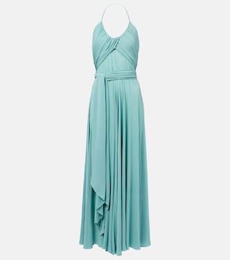Draped halterneck jersey maxi dress | Alaïa