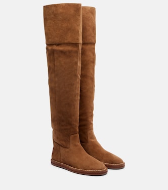 Overknee-Stiefel aus Veloursleder | Farm Rio