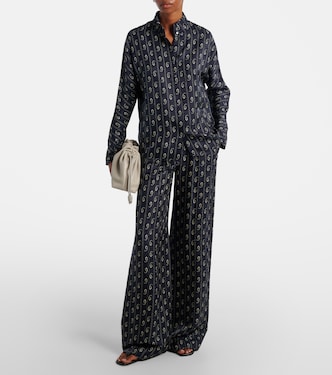 Paisley jacquard wide-leg pants | Tory Burch