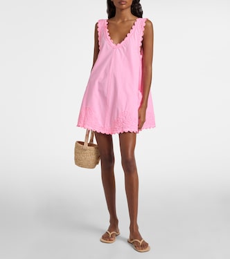 Embroidered cotton poplin minidress | Juliet Dunn