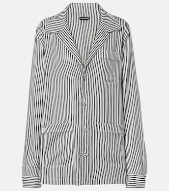 Striped oversized silk shirt | Tom Ford