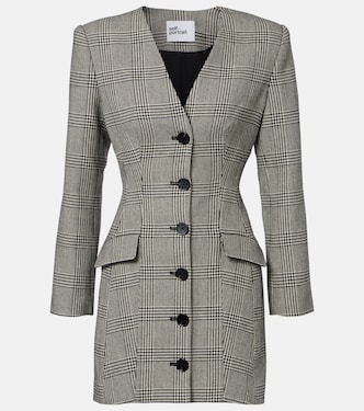 Robe en laine mélangée à carreaux | Self-Portrait