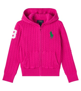 Cable-knit cotton hoodie | Polo Ralph Lauren Kids