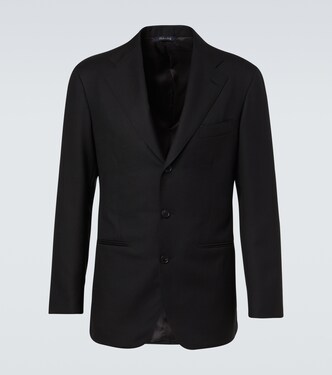 Single-breasted wool suit jacket | Saman Amel