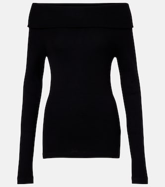 Off-shoulder cotton and cashmere top | Lisa Yang