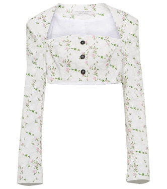 Crop top de algodón floral | Philosophy di Lorenzo Serafini