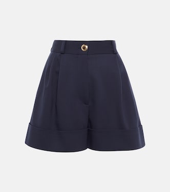 High-rise wide-leg wool shorts | Miu Miu