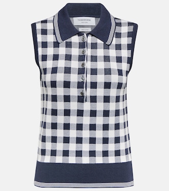 Chaleco de seda a cuadros vichy | Thom Browne