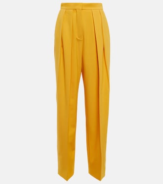 Wool-blend high-rise pleated pants | Stella McCartney