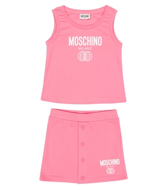 Ensemble top et jupe imprimés en coton | Moschino Kids