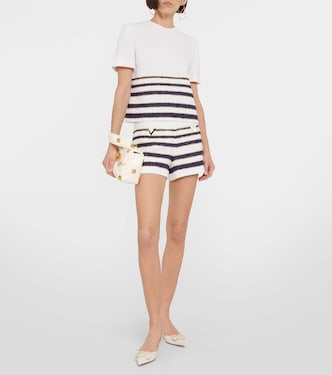 Striped cotton-blend top | Valentino