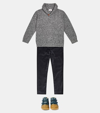 Shearling-lined leather sneakers | Petit Nord