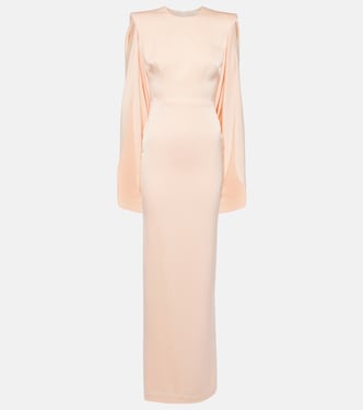Caped crêpe satin gown | Alex Perry