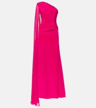 Asymmetic silk chiffon gown | Roland Mouret
