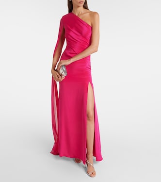 Vestido de fiesta asimétrico de chifón de seda | Roland Mouret