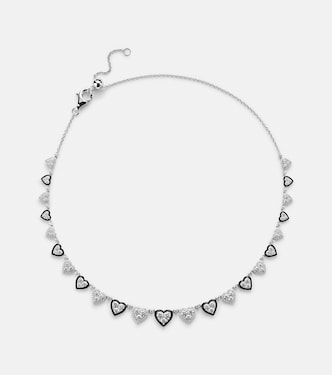 18kt white gold and enamel choker with diamonds | Kamyen