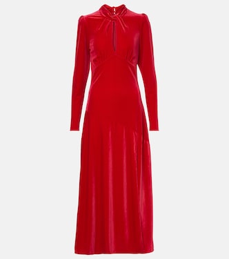 Velvet jersey midi dress | Ganni