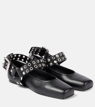 Ballerine Mary Jane in pelle con borchie | Alaïa
