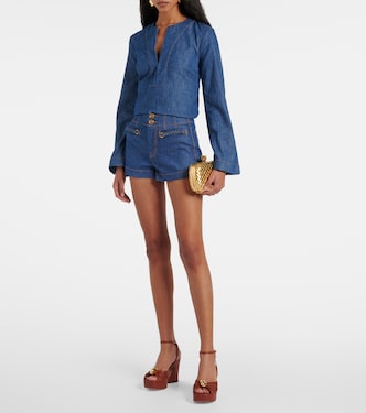 Shorts Wylie en denim de tiro alto | Zimmermann