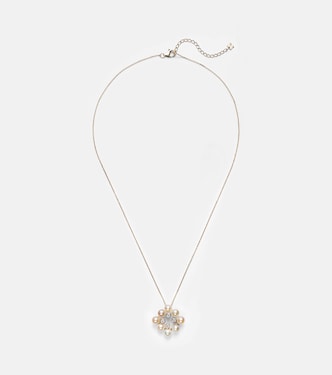 Collier Cluster en or 14 ct, perles et diamants | Mateo