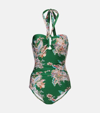 Rhiannon paisley ruched swimsuit | Zimmermann