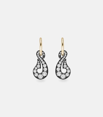 Hello Sailor Off The Hook 18kt gold drop earrings with diamonds | Jessica McCormack