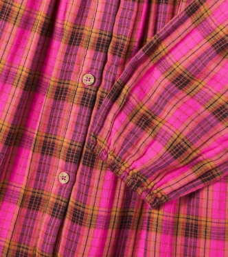 Embroidered floral checked cotton dress | Louise Misha