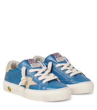 May suede-trimmed leather sneakers | Golden Goose Kids