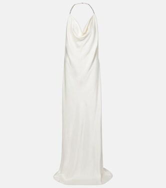 Crystal-embellished satin gown | Stella McCartney