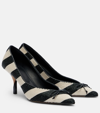 Tourni striped raffia-effect pumps | Jacquemus
