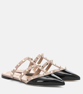 Valentino Garavani Rockstud patent leather slippers | Valentino Garavani