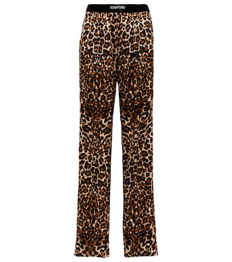 Leopard-print silk-blend straight pants | Tom Ford