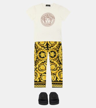 Barocco cotton-blend jeans | Versace Kids
