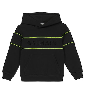 Piped cotton hoodie | Balmain Kids